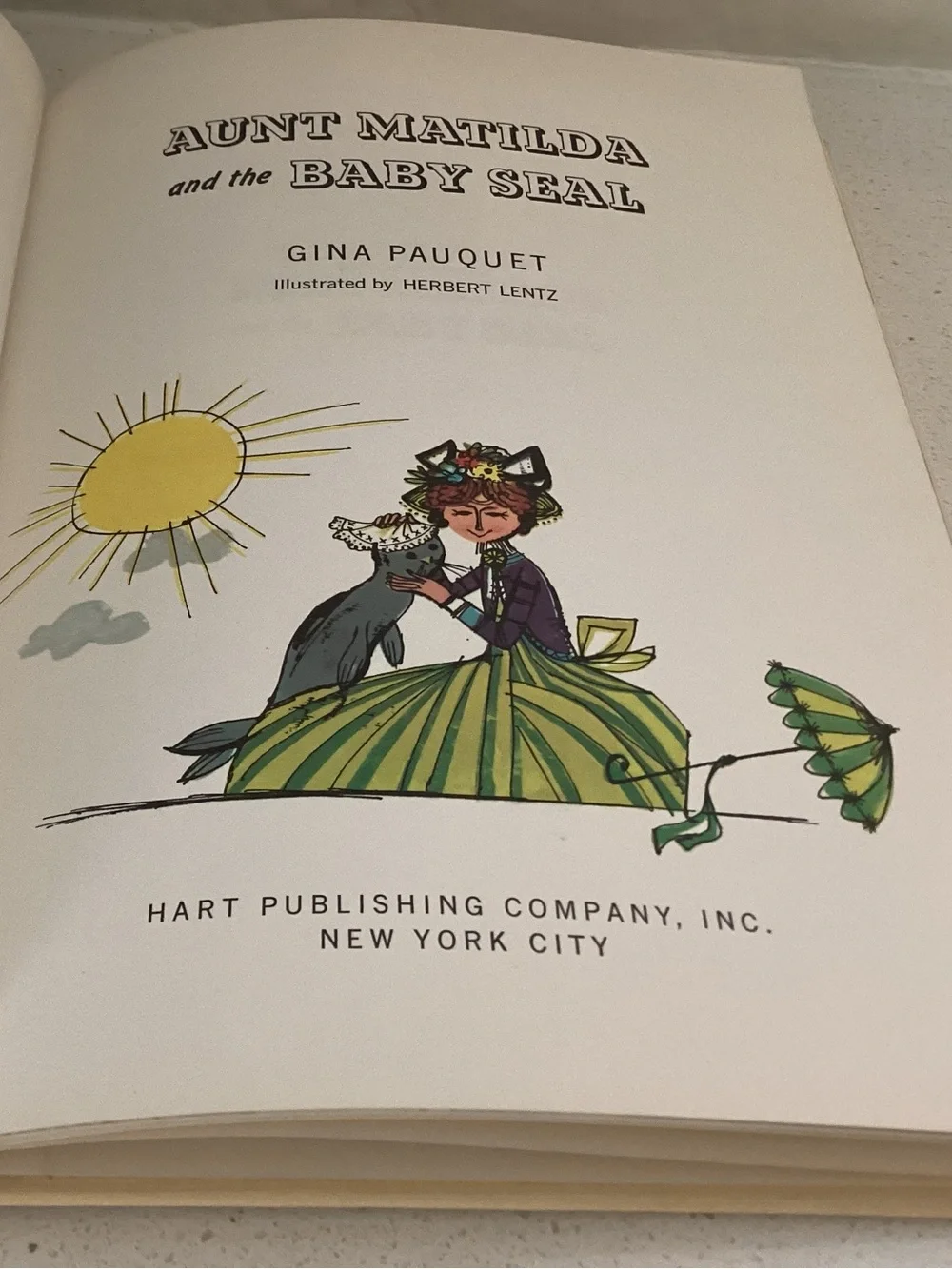 Vtg. 1968 Children’s Picture Book Aunt Matilda and the Baby Seal. Author Gina R
